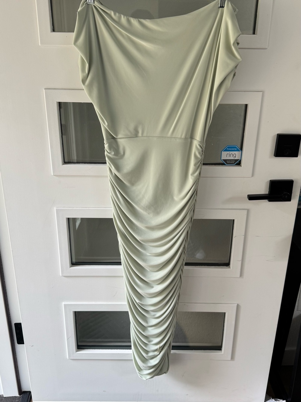 Club L London Sage Green Ruched Midi Dress